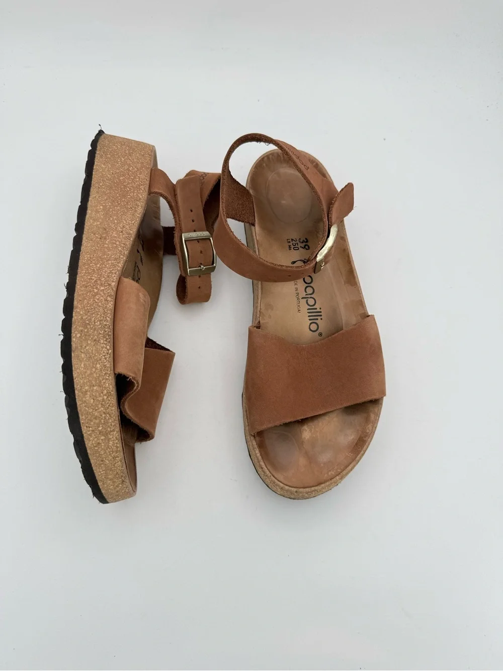 Papillo by Birkenstock women’s Glenda Wedge Nubuck leather sandals shoes 8/ 8.5